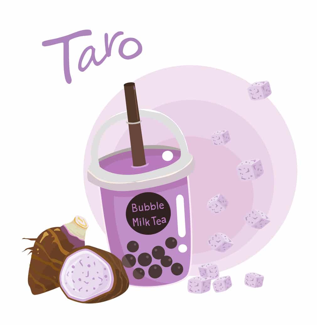 Taro bubble milk tea or milk cocktail.