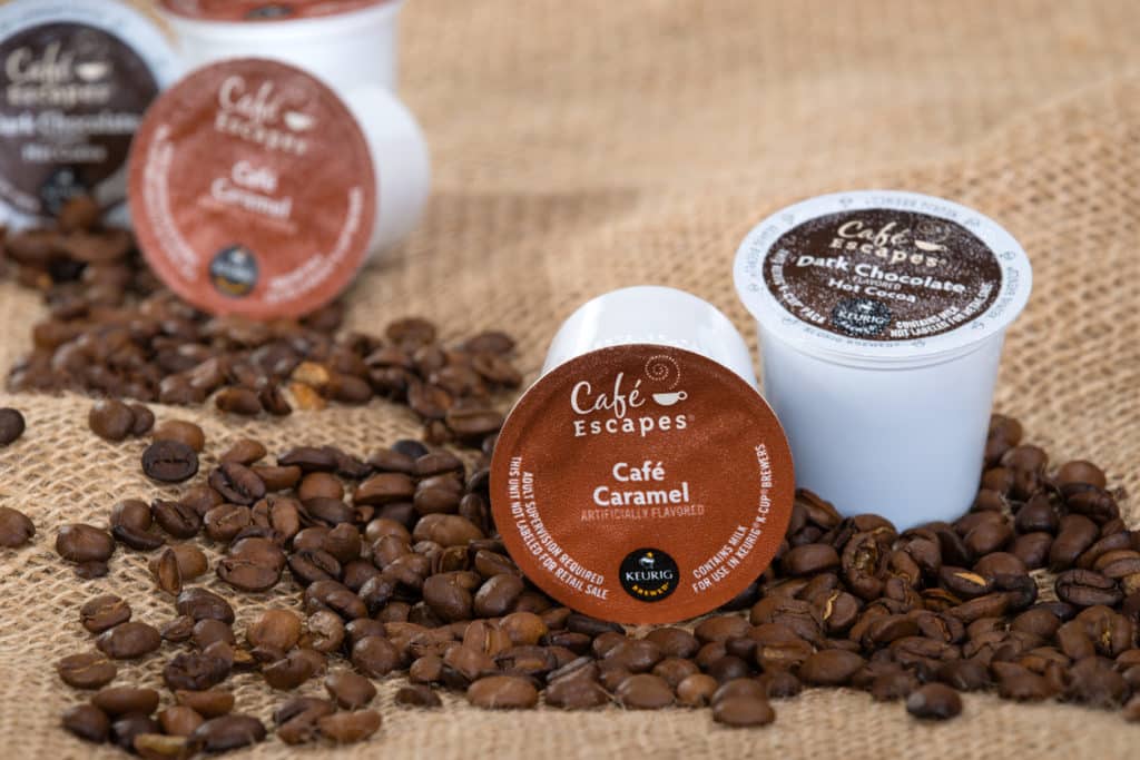 K-cups and coffee beans