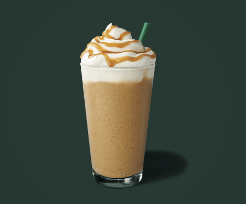 Caramel Frappuccino with caramel syrup mixed in